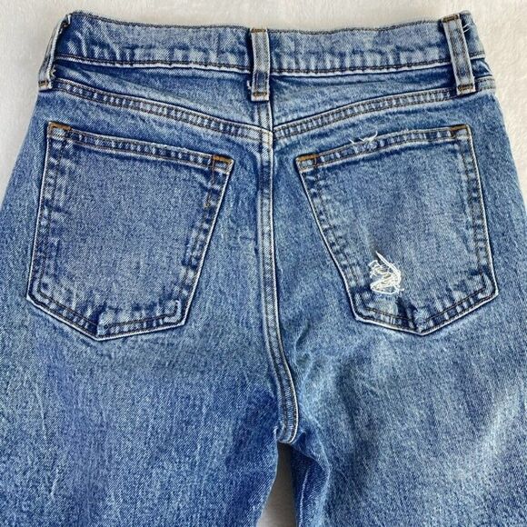 Abercrombie & Fitch Jeans Women Sz 26 The Mom High Rise Distressed Raw Hem - Picture 15 of 16